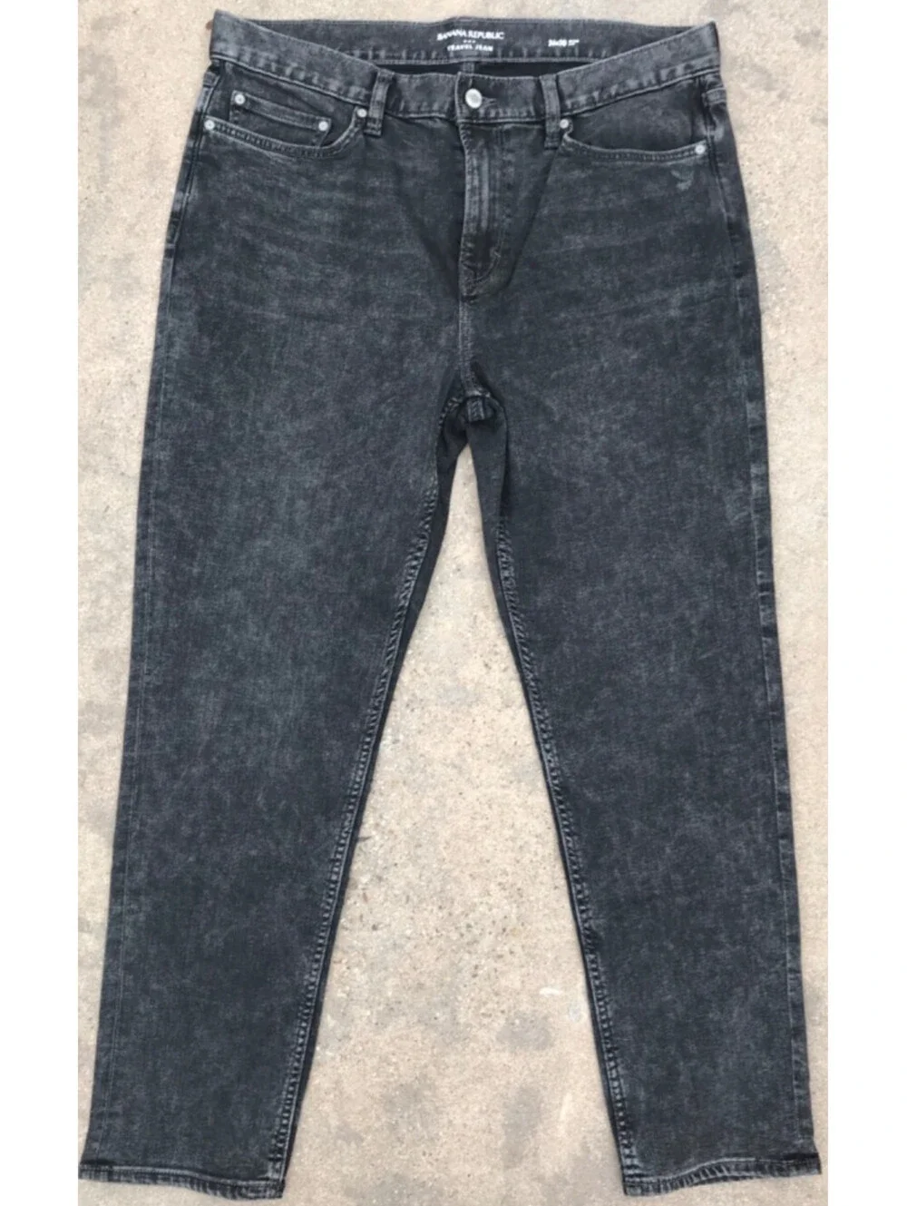 Banana Republic Jeans Mens 36x30 Black Wash Travel Skinny Fit Slim Tapered